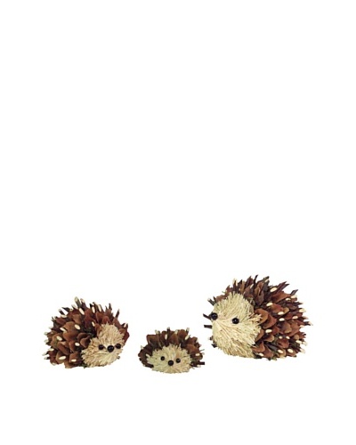 Melrose International Hedgehog Family with Pine Cone Scales and Twigs