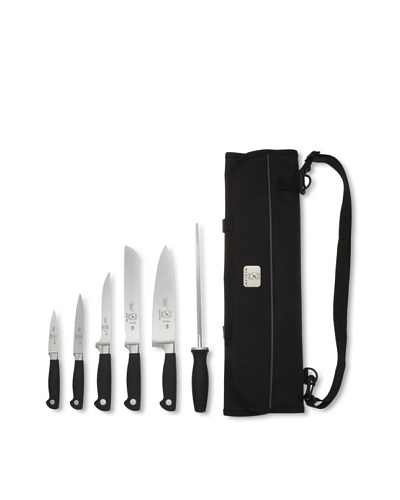 Mercer Cutlery Genesis 7-Piece Forged Knife Roll Set [Steel/Black]