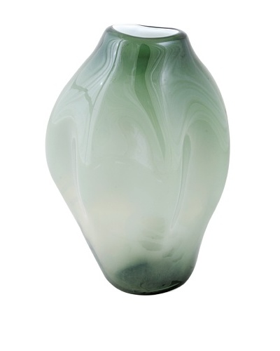 Meridian Glass Tall Abstract Hand-Blown Vase, Moss