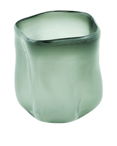 Meridian Glass Abstract Hand-Blown Vase with Round Bottom, Moss