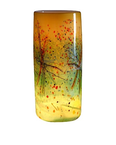 Meridian Glass Autumn Harvest Illuminated Vase, Amber/Green
