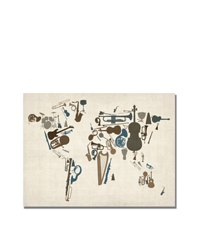 Michael Tompsett Instrument World Map Canvas Art