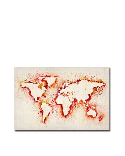 Michael Tompsett Paint Outline World Map Canvas Art