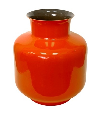 Middle Kingdom Porcelain Monk Vase, Spice Green/Coral Red