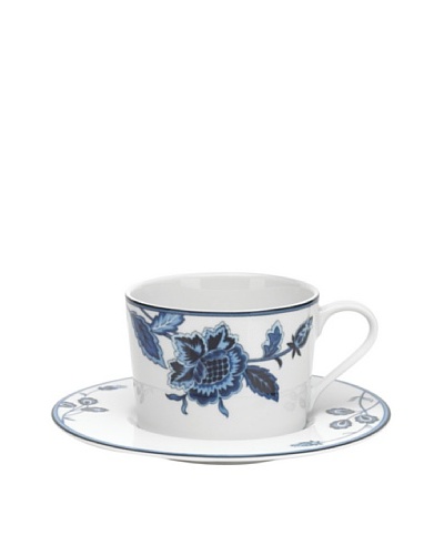Mikasa Indigo Bloom 8-Oz. Tea Cup & Saucer Set
