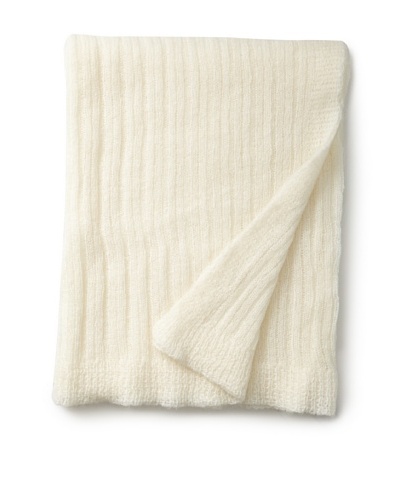 Mili Designs Light Knitted Throw, Ecru, 59 x 79