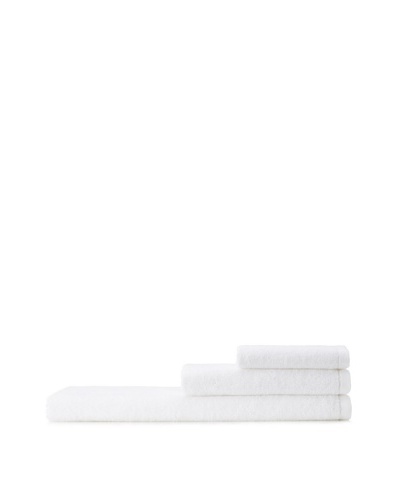 Mili Designs NYC Basic Towel Set with Contrast Border, White/White