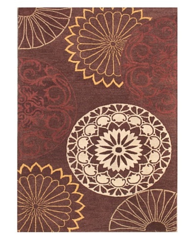 Mili Designs NYC Circle Of Life Patterned Rug, Rust/Multi, 5' x 8'