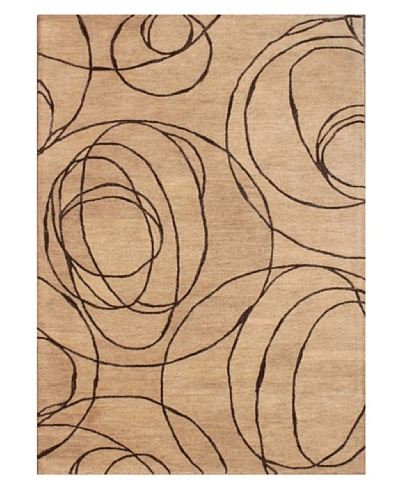 Mili Designs NYC Abstract Patterned Rug, Beige/Brown, 5' x 8'