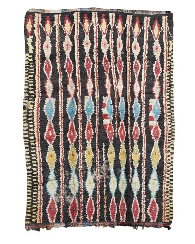Mili Designs NYC Boucherouite Rug, Grey/Red/Blue, 5' 5 x 8' 2