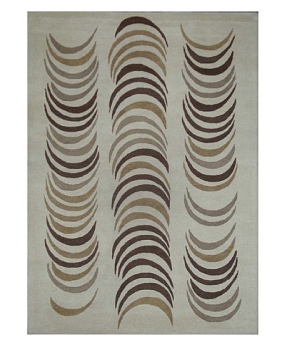 Mili Designs NYC Feather Patterned Rug, Cream/Multi, 5' x 8'