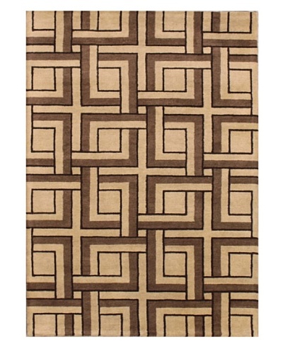 Mili Designs NYC Maze Patterned Rug, Tan/Multi, 5' x 8'