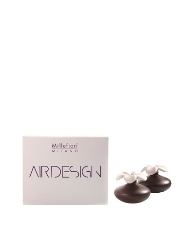 Millefiori Milano Set of 2 Mini Porcelain Flower Diffusers, Brown