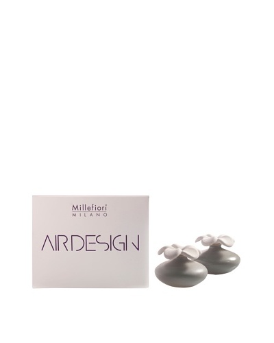 Millefiori Milano Set of 2 Mini Porcelain Flower Diffusers, Grey