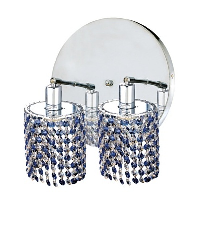 Mini Crystal Collection 2-Round Wall Sconce, Sapphire