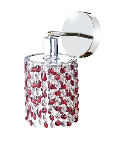 Mini Crystal Collection Round Wall Sconce, Bordeaux