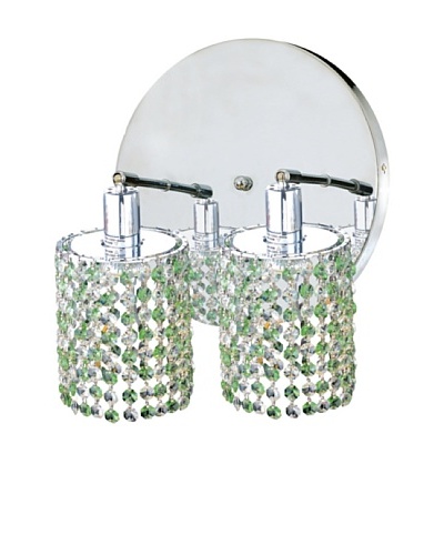 Mini Crystal Collection 2-Round Wall Sconce, Light Peridot