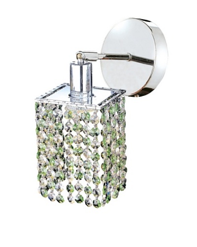Mini Crystal Collection Square Wall Sconce, Light Peridot