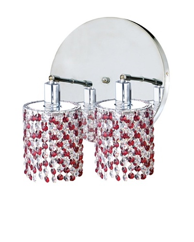 Mini Crystal Collection 2-Round Wall Sconce, Bordeaux