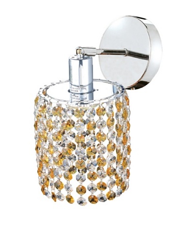 Mini Crystal Collection Round Wall Sconce, Light Topaz