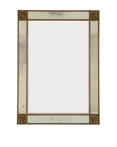 Majestic Mirrors Antique Paneled Mirror, Bronze, 44 x 32