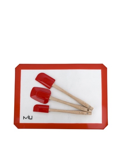 MIU France 4-Piece Silicone Bakeware Set, Red