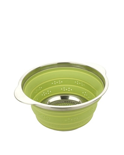 MIU France Collapsible Silicone Colander with Stainless Steel Rim