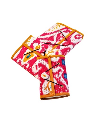 Modelli Creations Set of 3 Ikat Print Knit Journals, Pink