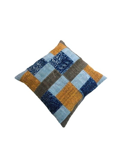 Modelli Creations Natural Fiber Square Dhurrie Pillow, Blue
