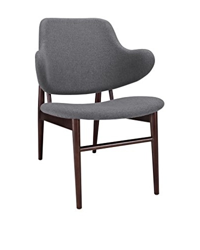 Modway Cherish Wood Lounge Chair, Dark Grey