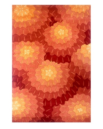 Momeni Bold Floral Rug, Orange, 5' 3 x 8'