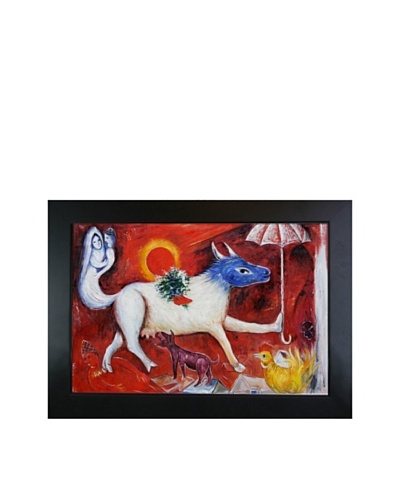 Marc Chagall The Cow with Parasol Framed Oil Painting, 24 x 36