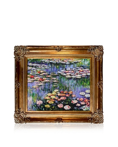 Claude Monet Water Lilies (pink) Framed Oil Painting, 20 x 24