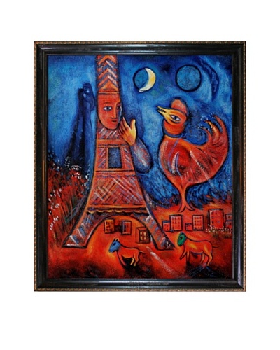 Marc Chagall Bonjour Paris, 1939-1942 Framed Oil Painting, 24 x 20