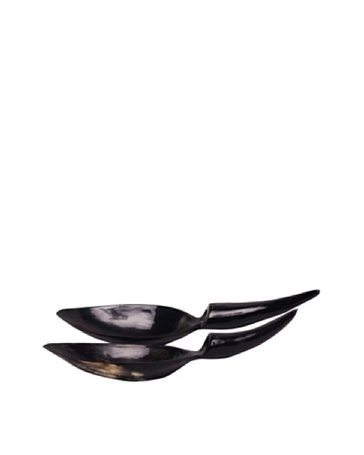 Moo-Moo Designs Horn Rice Spoon, Dark Natural