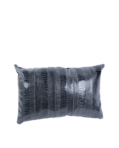 Moo-Moo Designs Ostrich Sheen Pillow, Grey, Black, 12 x 16