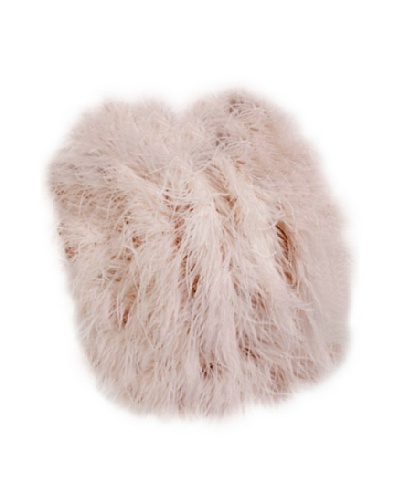 Moo-Moo Designs Ostrich Feather Pillow, Pale Pink, 18 x 18