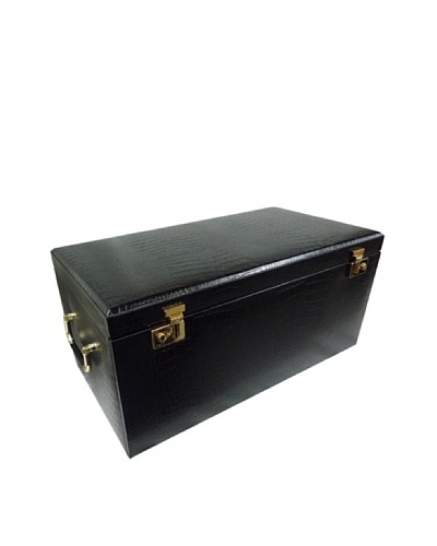 Morelle & Co. Elizabeth Large Leather Illuminated Jewelry Box, Black