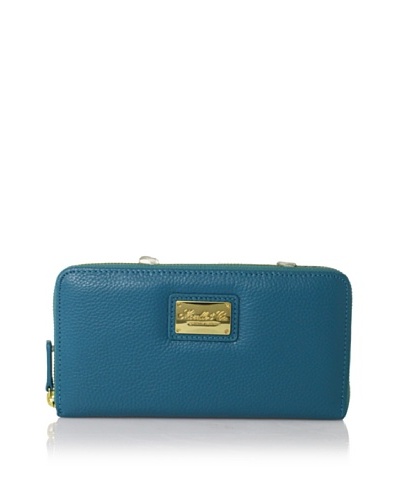 Morelle & Co. Leather Zip Wallet, Turquoise