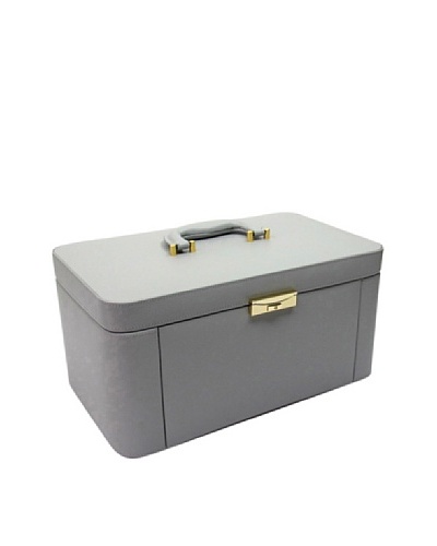 Morelle & Co. Alexis Leather Large Two Side Pullout Jewelry Box, Paloma Grey