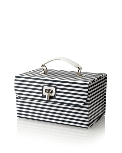 Morelle & Co. Amanda Striped Cosmetic/Jewelry Case, Navy
