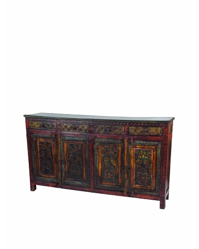 MOTI Historic Footed 4-Carved & Door 4-Drawer Buffet