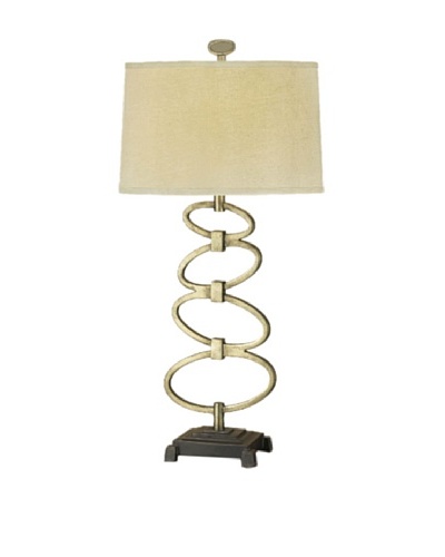 Feiss Lighting Geo Collection Table Lamp, Burnished Silver/Putty