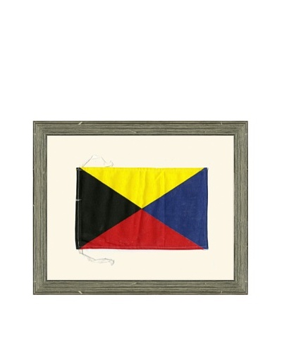 Framed Maritime Letter Z Zulu Signal Flag