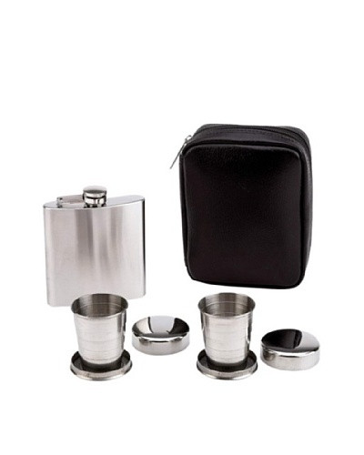 Stainless Steel Flasks & Cups Set with Travel Case