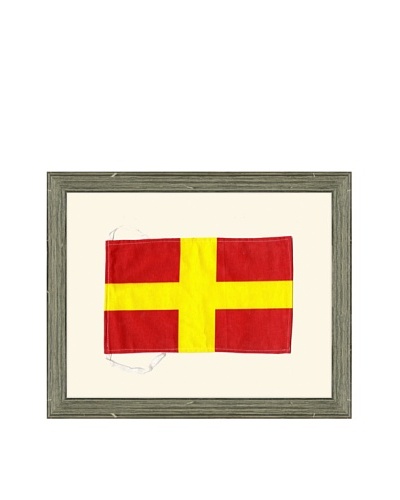 Framed Maritime Letter R Romeo Signal Flag