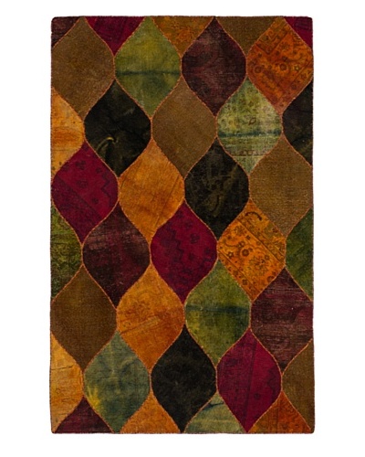 Hand-Knotted Andelz Wool Rug, Green/Orange, 5' 1 x 8' 1