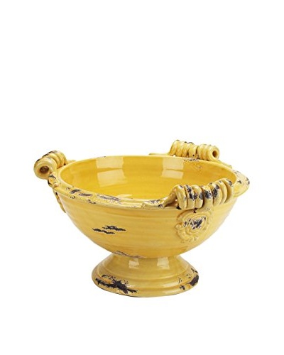 Napa Home and Garden Provencal Low Footed Bowl, Yellow