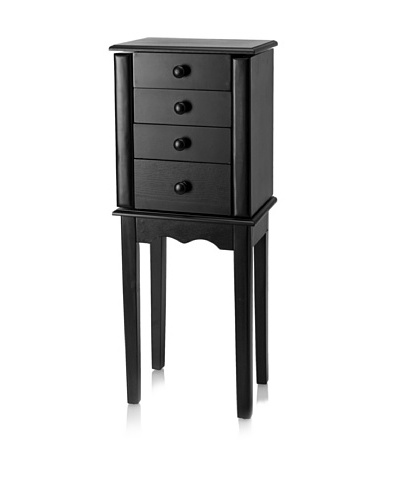 Nathan Direct Promo Three Drawer Jewelry Armoire, Black
