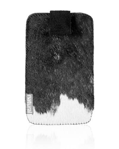 Natural Cowhide iPhone Case, Black/White, 2.5 x 5